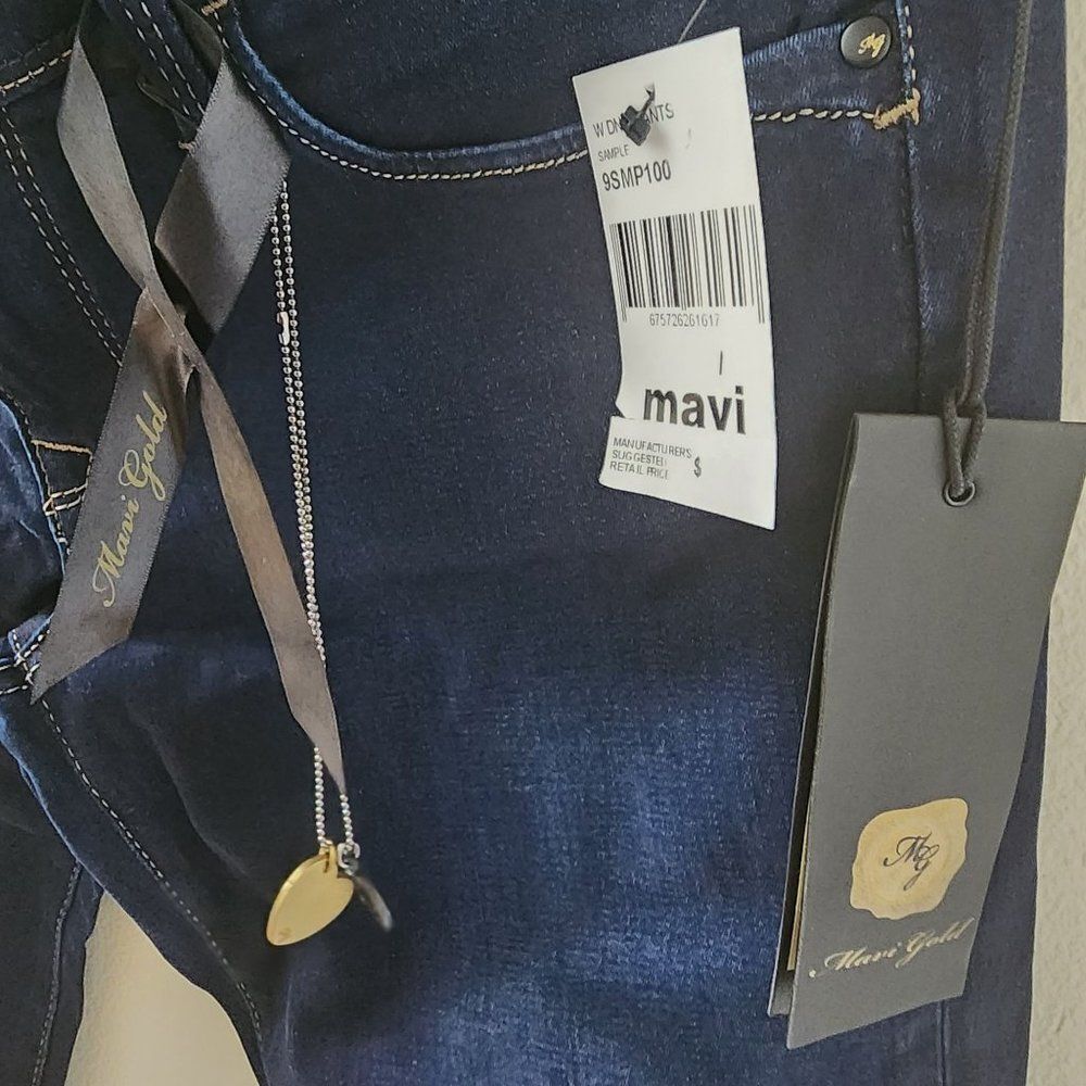NWT Mavi Gold Molly Mid-Rise Flare Bootcut Jeans in Dark Indigo Wash - Picture 4 of 8